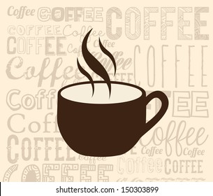 coffee design over cream background vector illustration 