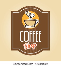 coffee design over cream   background vector illustration 