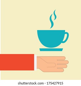 coffee design over cream background vector illustration 