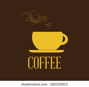 Coffee design over dark background, vector illustration