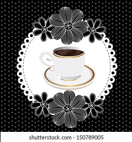 coffee  design over dotted background vector illustration 