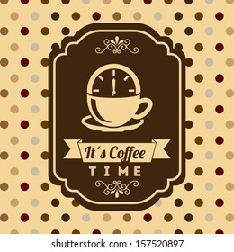 coffee design over dotted  background vector illustration