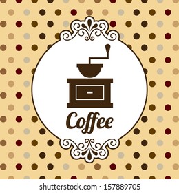 coffee design over dotted  background vector illustration