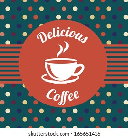 coffee design over dotted  background vector illustration 