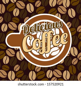 coffee design over grains background vector illustration