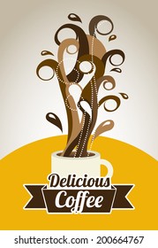 coffee design over gray background vector illustration