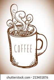 coffee design over gray  background vector illustration