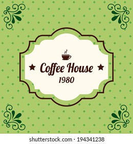 Coffee design over green background, vector illustration