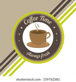 coffee design over lineal background vector illustration