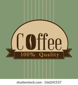 coffee design over  lineal background vector illustration 