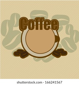 coffee design over lineal  background vector illustration 