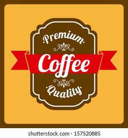 coffee design over orange  background vector illustration