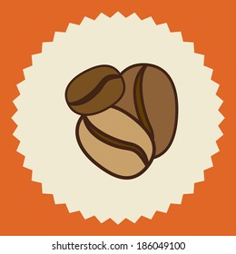 Coffee design over orange background, vector illustration
