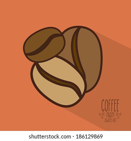 Coffee design over orange background, vector illustration