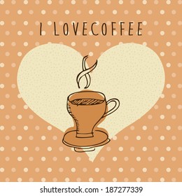 Coffee design  over orange background, vector illustration