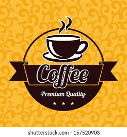 coffee design over pattern  background vector illustration