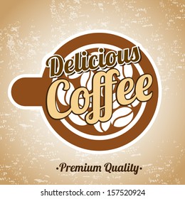 coffee design over pattern background vector illustration