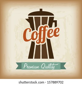 coffee design over pattern background vector illustration