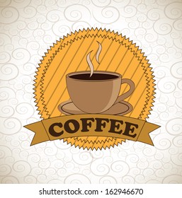 coffee design over pattern background vector illustration coffee design over pattern background vector illustration