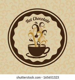 coffee design over pattern background vector illustration 