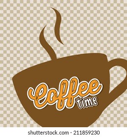 coffee design over pattern   background vector illustration