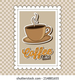 coffee design over  pattern background vector illustration