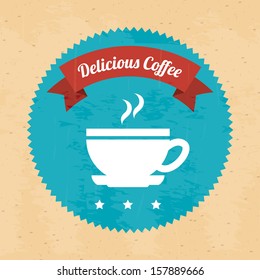 coffee design over pink background vector illustration