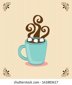 coffee design over pink  background vector illustration 