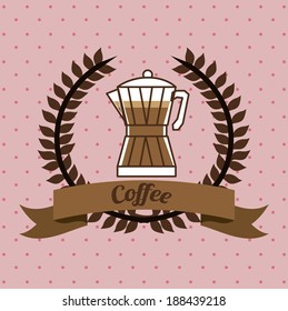 Coffee design over pink background, vector illustration