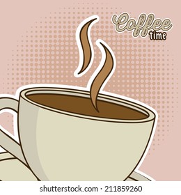 coffee design over pink background vector illustration