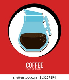 Coffee design over red background, vector illustration