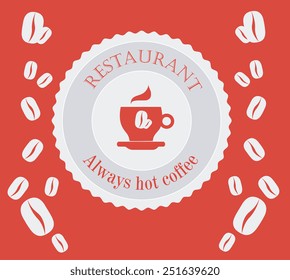 Coffee design over red background, vector illustration.