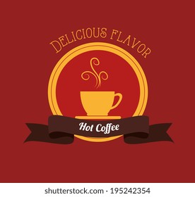 Coffee design over red background,vector illustration