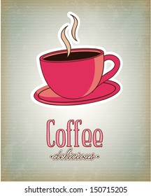 coffee  design over vintage background vector illustration
