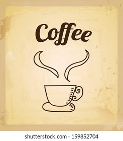 coffee design over vintage background vector illustration