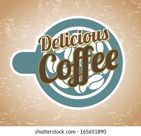 coffee design over vintage background vector illustration 