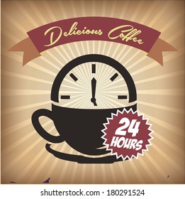 coffee design over vintage background vector illustration