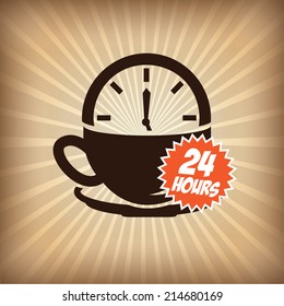 coffee design over vintage background vector illustration