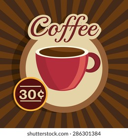 Coffee design over vintage background, vector illustration.