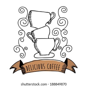 Coffee design over white background, vector illustration