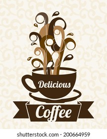 coffee design over white background vector illustration