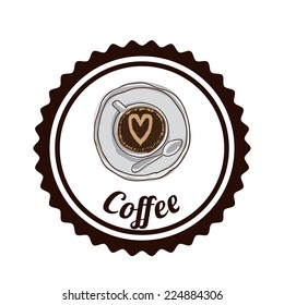 Coffee design over white background, vector illustration