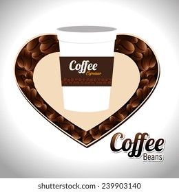 Coffee design over white background, vector illustration.