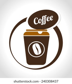 Coffee design over white background, vector illustration.