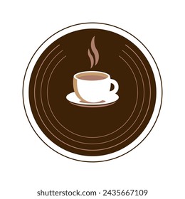 Coffee design over white background, vector illustration. Vector illustration logo design template.