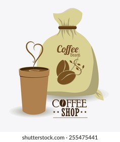Coffee design over white background, vector illustration.