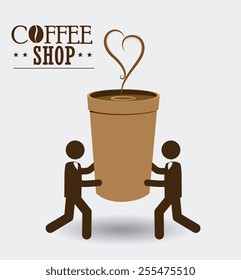 Coffee design over white background, vector illustration.