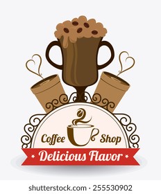 Coffee design over white background, vector illustration.