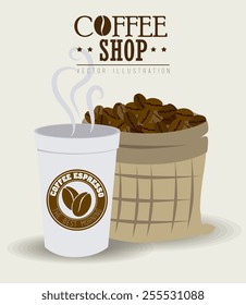 Coffee design over white background, vector illustration.