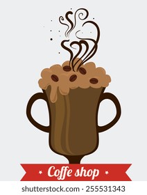 Coffee design over white background, vector illustration.